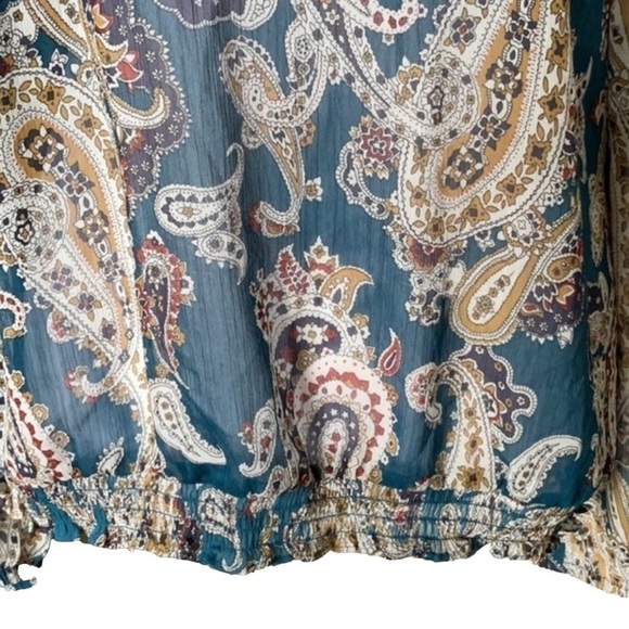 Lucky Brand Sheer Paisley Blouse - Picture 7 of 12